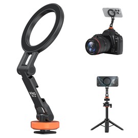 VRIG Tripod Mount, Magnetic Phone Holder, Magsafe Mount, Metal Magnet, Super Strong Magnet, One-Handed Operation, Tripod Accessory, Cold Shoe Included, Smartphone Tripod Mount, 1/4 Inch Screw Hole