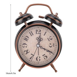 Reloj Despertador Analógico de 4 Pulgadas, Reloj Despertador Analógico Retro Vintage, Reloj Pequeño Súper Silencioso sin Tictac con Luz Nocturna (4 Pulgadas Negro)