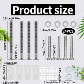 4 Pairs Toilet Seat Fittings Toilet Seat Screws Universal Toilet Seat Fixings and Bolts Toilet Seat Hinges Bolt Nut Expanding Rubber Top Nuts Screws Toilet Fixing Kit for Toilet Covers Replacement