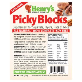 Henry's Pets Picky Blocks - Food for Squirrels, Flying Squirrels, and Chipmunks