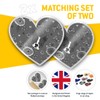 Awesome 2 x Heart Stickers 10 cm - BW -