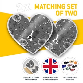 Awesome 2 x Heart Stickers 10 cm - BW - Boston Terrier Dog Puppy Print Fun Decals for Laptops,Tablets,Luggage,Scrap Booking,Fridges #37531