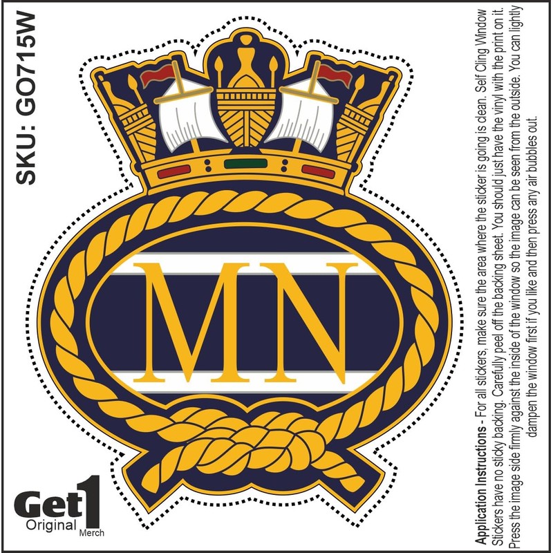 Merchant Navy Car Sticker - for Exterior or Interior Window