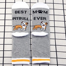 MBMSO 2 Pairs Pitbull Mom Socks Best Pitbull Mom Ever Pitbull Socks Funny Pitbull Owner Gifts (Best Pitbull Mom Ever)