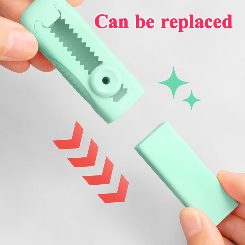 M&G 4+1 Pack Rubber Erasers Sliding Retractable Eraser, Soft Cute