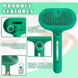 Cat/Dog Grooming Tool - Hair Removal Brush with Water Tank, Release Button and Steam Feature for Deshedding