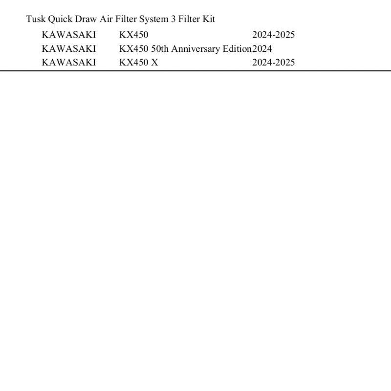 Tusk Quick Draw Air Filter System 2 Filter Kit Compatible