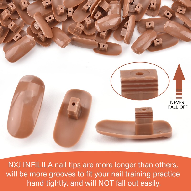 NXJ INFILILA Practice Hand for Acrylic Nails, Flexible Moveable Nail