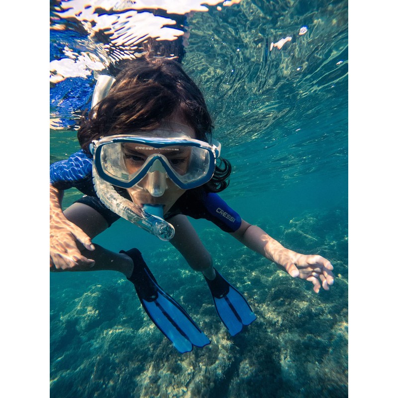 Cressi Estrella Jr - Diving and Snorkelling Mask, Transparent/Aquamarine, One
