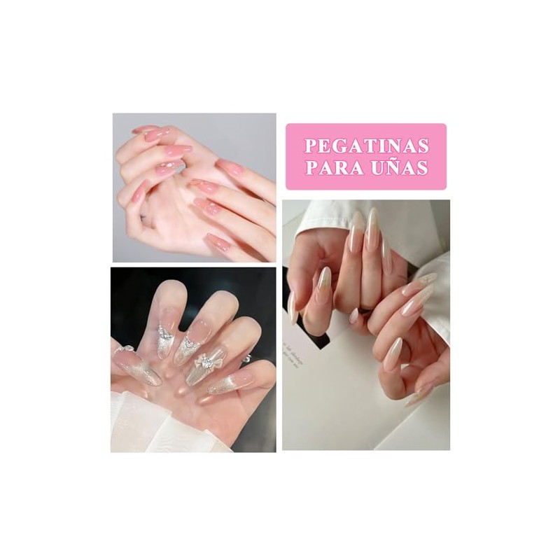 Nivofu 600 Pcs Uñas Postizas Transparentes, Falsas Nail Tips Almendra