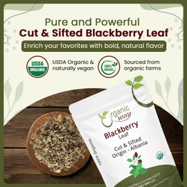 Organic Way Blackberry Leaf (Rubus fruticosus) Cut & Sifted - Herbal Tea | European Wild-Harvest | Organic & Kosher Certified | Non GMO & Gluten Free | USDA Certified | Origin - Albania (1 LBS)