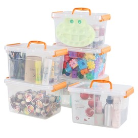 Farmoon 6 Quart Storage Bins with Lids, 6 Pack Storage Boxes Plastic, Clear