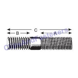 10 Double-End Studs 7/16-20 SAE x7/8-7/16-14 USS x3/4