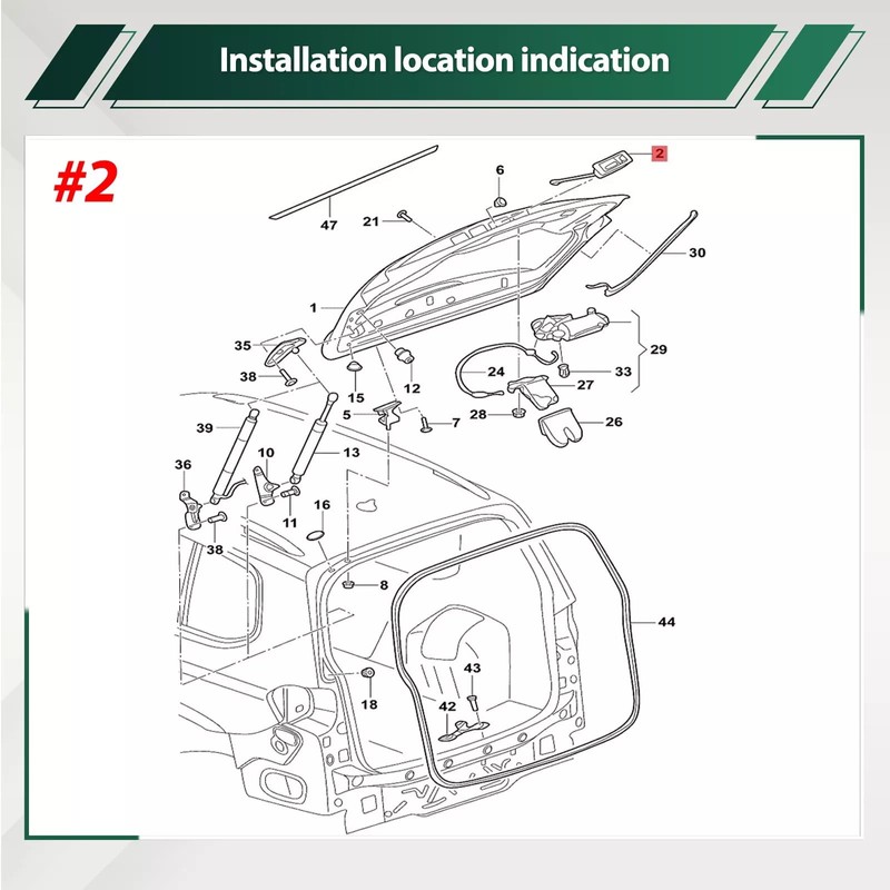 Bohaner Tailgate Handle 3V0827566 Tailgate Switch 2 Pin Boot Gate