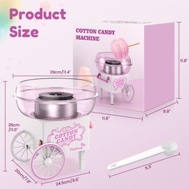Cotton Candy Machine, Mini Cotton Candy Maker Machine for Kids with Sugar Scoop, Easy & Safe to Use, Purple Vintage Portable Candy Floss Maker for Birthday, Home, Party Gatherings, Christmas Gift