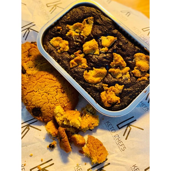 Keto Chefs Low Carb Cookie Crumb & Belgium Dark Chocolate Brownie (Krownie) Freshly Baked 500g x 3 Packs