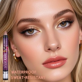 Metallic Eyeliner,Pearlescent Brown Creamy Bronze Glitter Eyeshadow Pencil,Champagne Gold Shimmer High Pigmented Eyeshadow Stick,For Women