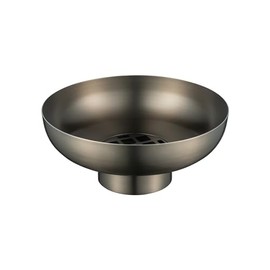 blomus MIYABI Burnt Metal Stainless Steel Vase - Low with Flower Grid