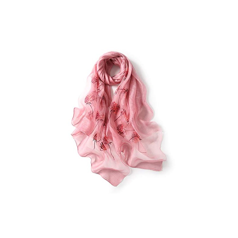 ANMIDA Women's Silk Anti-UV Scarf, Large, Embroidered, Spring and Summer,