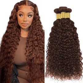 24 26 28 Inch Color #4 Bundle Medium Brown Water Wave Human Hair Bundles Dark Brown Bundle Color #4 Wet and Wavy Bundles Human Hair