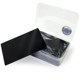Ebamaz Thick Metal Business Cards Made of Aluminium Alloy 86 x 54 x 0.45 mm Pack of 50 Blank for Engraving (Matt Black)