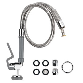 Pre Rinse Spray Valve with 38'' Stainless Hose, Flexible Commercial Sink Hose High Pressure Restaurant Dish Sprayer with Ergonomic Handle Assembly Kit for Commercial Wall Mount Kitchen Faucet