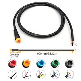 HUDAMZKY Ebike Cable Extension - Female & Male 2-6 Pin, Waterproof Plug for Electric Bicycle Display, Throttle & PAS