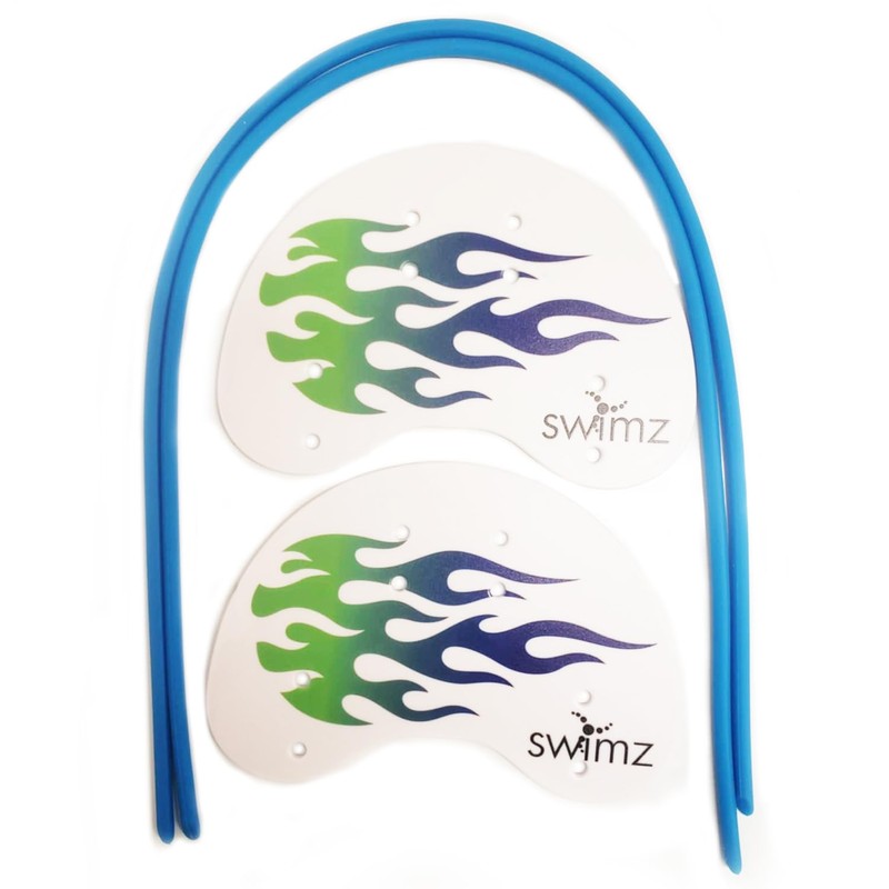 Swimz Swim Club Training Finger Paddles, Blue/Green, One Size
