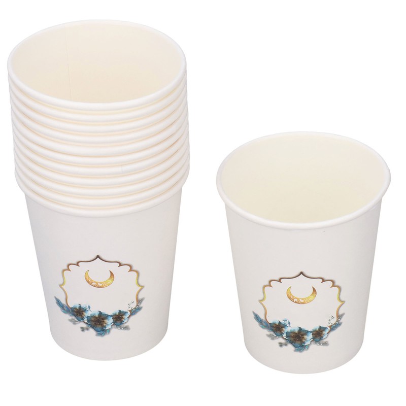 48Pcs Eid Mubarak Paper Cups Eid Mubarak Style Disposable Sturdy