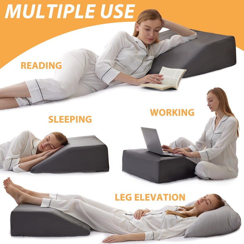 Bedluxe Leg Elevation Pillows, Leg Pillows for Sleeping, Cooling Gel