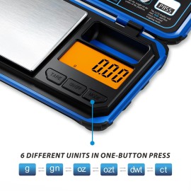 Acct Precision Pocket Scale, 200gx0.01g Jewelry gram Scale, Digital Food Scale wit...