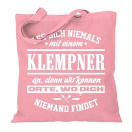 Stoffbeutel Jutebeutel Lange Henkel mit Spruch Leg Dich Klempner