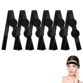 6 Pcs Elastic Wig Grip Bands Lace Wig Band with Free Ear Covers Adjustable Headband Hairline Edges Lace Melting Band Front Laying Strap Wrap for Keeping Wig in Place Spritz Spray Frontal Graduation