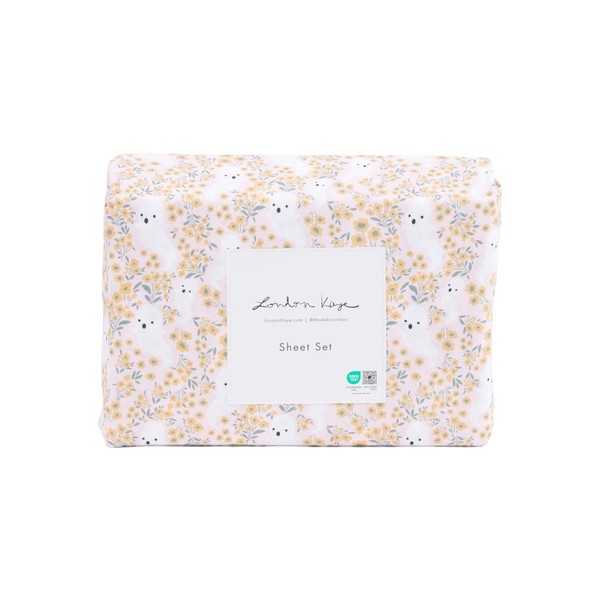 London Kaye Floral Botanical Ghost Halloween Sheet Set, Twin
