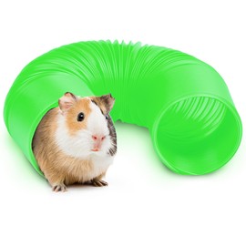 Guinea Pig Tunnels and Hamster Tubes - Fun Ferret Tunnels - Ideal Rat Cage Accessories - Collapsible Guinea Pig Toys for Boredom Relief - Green