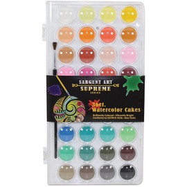 Sargent Art 23-8436 Supreme Series 36 Count Adult Watercolor Cakes Set, Assorted, 1 Count (Pack of 1)