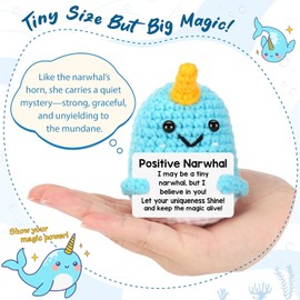 Mini Narwhal Graduation Gifts for Her Him College, Emotional Inspirational Support Positive Crochet Animals, Cute Stuff Narwhal Potato Pickle