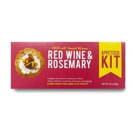 Crackerology Red Wine & Rosemary Gourmet Artisan Snack Kits, 20 Count Crackers Plus Toppings, Easy & Simple Ready-to-Eat, Appetizer For Charcuterie Boards & Party Platters - Large Kit, Single Pack
