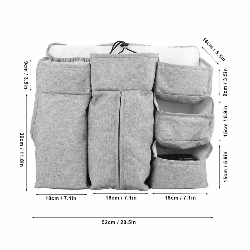 MultiFunctional Baby Bed Hanging Storage Bag Baby Crib Bedside Diaper