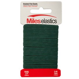 Miles Elastic Braided Flat Elastic, Braided Elastic, Strong Elastic, Elastic Sewing 1/4" (6,35 mm) by 5,46 Yards(5 Meter) Strong Elastic/Machine Washable & Dryable, Oeko-TEX certificated - Dark Green