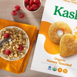 Kashi Breakfast Cereal, Family Breakfast, Organic Fiber Cereal, Organic Honey Toasted Oat, 10.6oz Box (1 Box)