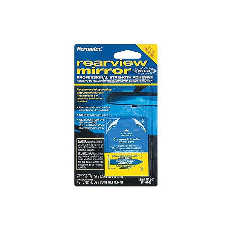 Stainless Steel Oval Interior Rear View Mirror & Glue