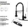 DJS Kitchen Faucets with Pull Down Sprayer LED Light Single