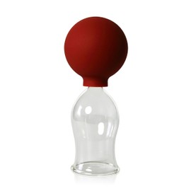 Lauschaer Glas Schröpfglas mit Saugball 40mm zum professionellen, medizinischen, feuerlosen Schröpfen mundgeblasen handgeformt, Schröpfglas, Schröpfgläser, Original