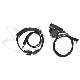 Throat Control Air Tube with U94 Military grade Tactical PTT Comfortable Walkie talkie Headset