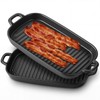2 Pack Microwave Bacon Tray Ceramic Cooker with Drip Rack,