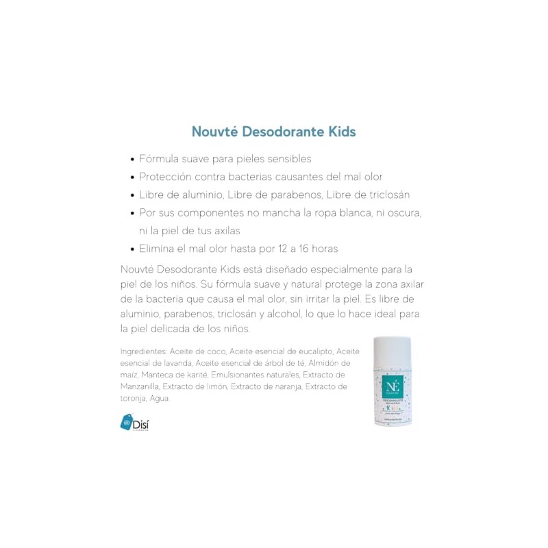 Nouvté Kids Desodorante Natural en Crema Para Niños 65 gr