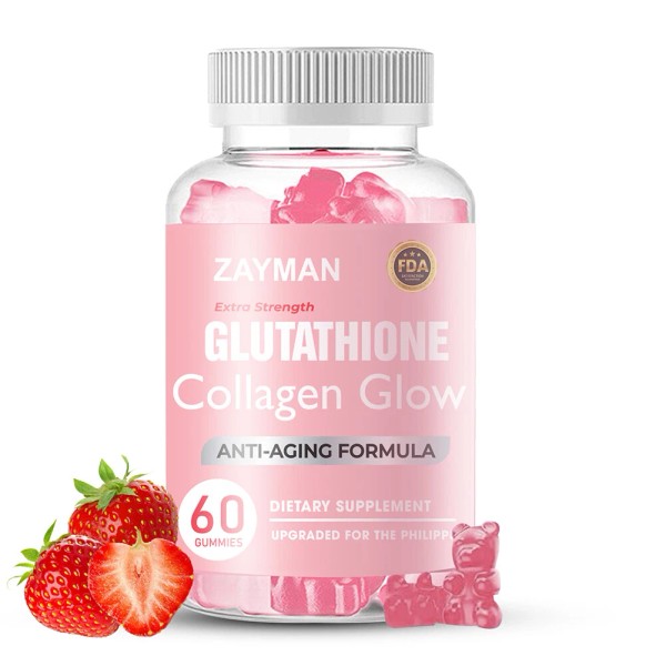 ZAYMAN Glutathione Collagen Glow Anti-aging Skin Whiten Strawberry Flavor Gummies