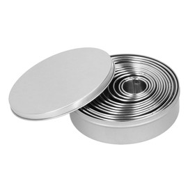 Juego de 12 Cortadores de Galletas, Moldes Redondos de Acero Inoxidable para Cortar Masa de Pastelería Herramientas de Horneado para Galletas Redondo Donuts Pastel Cookie Fondant