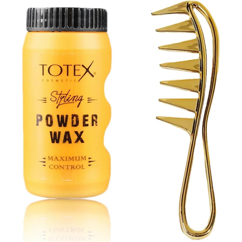 Totex Hair Styling Powder Wax & Styling Comb (Gold No1)